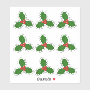 Sticker Ensemble de feuilles de houx
