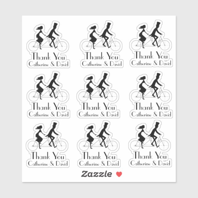 Sticker Ensemble de Merci mariage (Feuille)