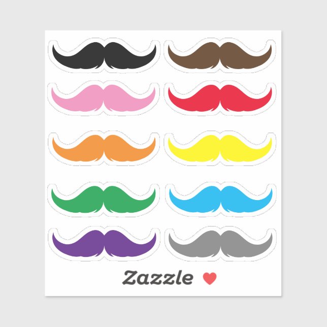 Sticker Ensemble de moustache à barre de poignées Petite p (Feuille)