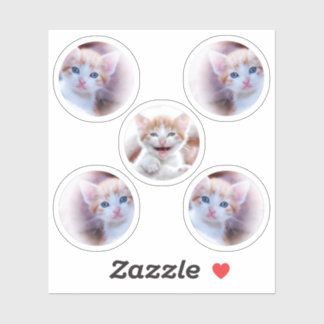 Sticker Ensemble de photos en forme de cinq cercles