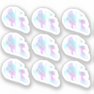 Sticker Ensemble Faux Holographique Liquide de Feuille de