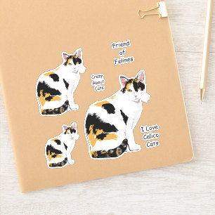 Sticker Ensemble mignon d'autocollant de chat de calicot