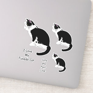 Sticker Ensemble noir et blanc d'autocollant de chats de
