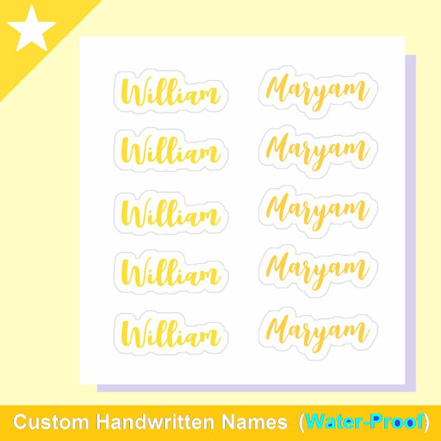 Sticker (Ensemble Or de 10) Élégant Nom de la Signature Ma (Gold name stickers
Luxury name labels)