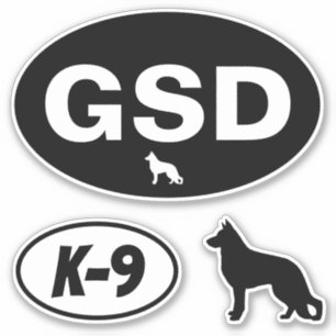 Sticker Ensemble ovale allemand d'autocollant du chien de