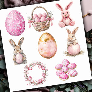 Sticker Ensemble Rose Pastel 2 Pâques