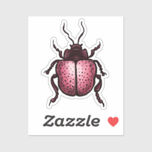 Sticker Entomologie de l'art du scarabée rose mou
