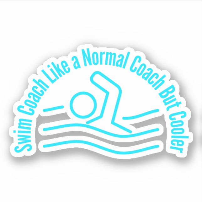Sticker Entraîneur de natation comme un entraîneur normal  (Devant)