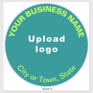 Sticker Entreprise Turquoise couleur verte forme ronde Vin