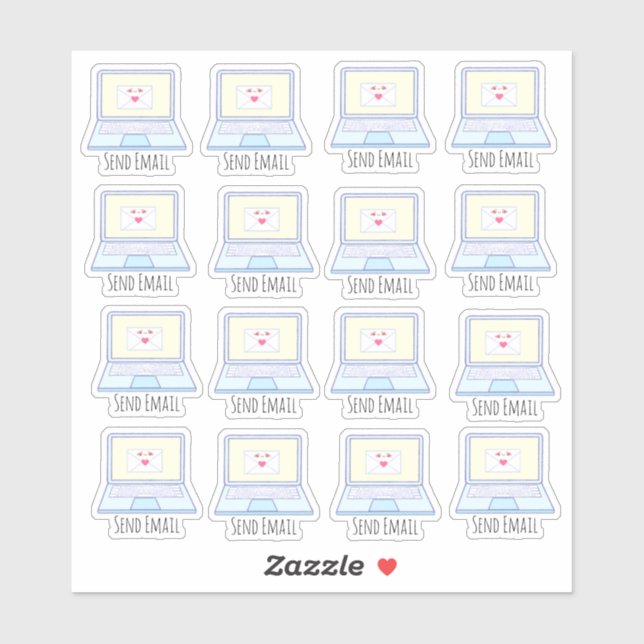 Sticker Envoyer l'ordinateur portable de messagerie (Feuille)