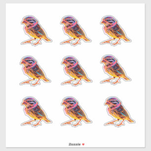 Sticker Épervier de néon avec des accents lumineux
