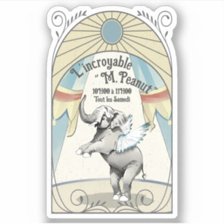 Sticker Ephène de cirque vintage exécutant animal Français