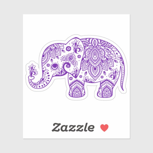 Sticker Ephène de paisley vintage pourpre (Feuille)