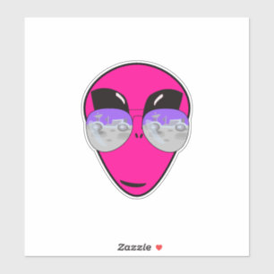 Sticker Epic Shades Alien Head Moon Tourist UFO
