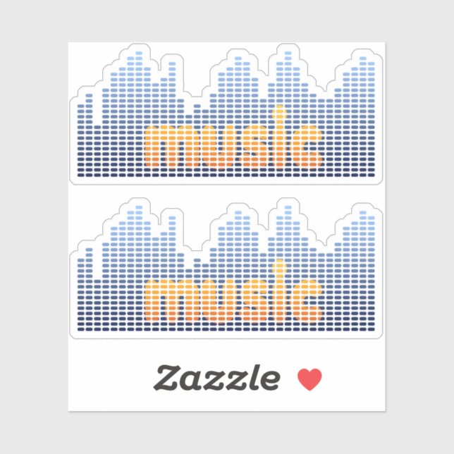 Sticker Equalizer numérique Musique Wave Wall (Feuille)