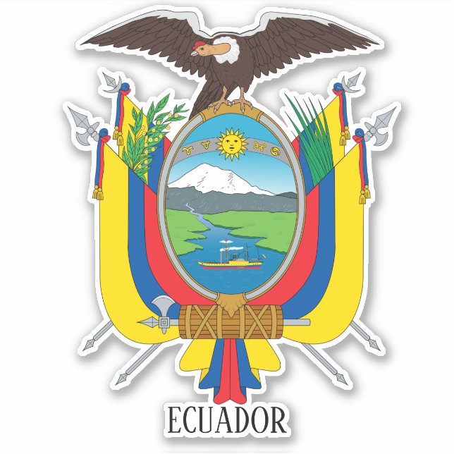 Sticker Équateur Armoiries Nationales Patriotique (Devant)