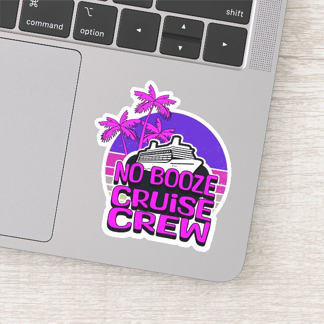 Sticker Équipage de croisière rose FUN sans ALCOOL Voyage  (Détail)