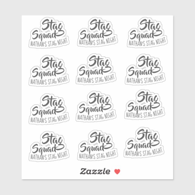 Sticker Équipe de Bachelor Personnalisée Soirée de Bachelo (Feuille)