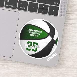 Sticker Équipe de basket-ball noir vert couleurs filles ga