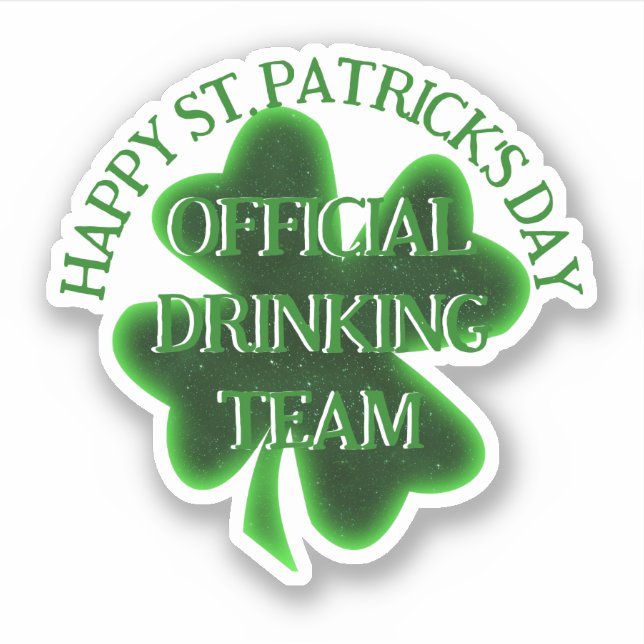 Sticker Équipe de boisson St. Patrick's Day (Devant)