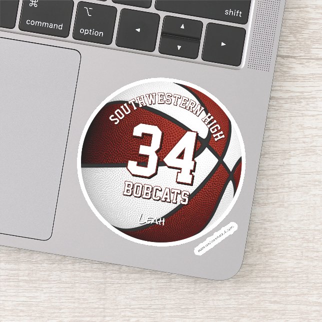 Sticker équipe de maroon blanc couleurs garçons filles bas (Détail)
