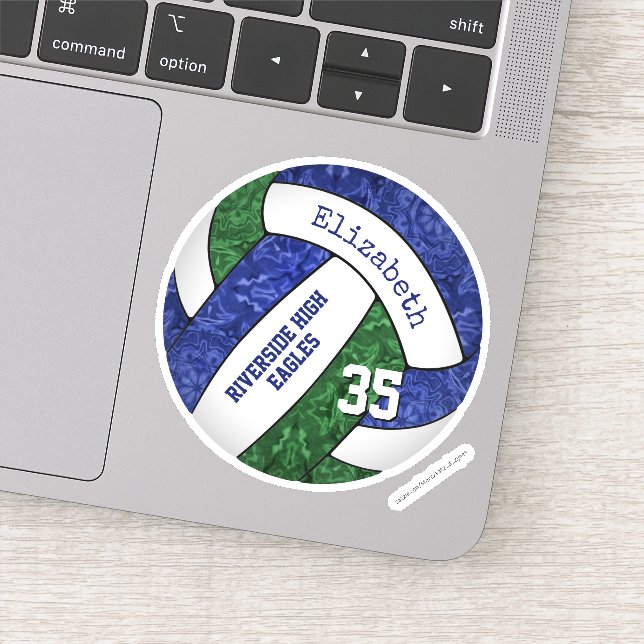 Sticker équipe de volley-ball des filles bleu vert (Détail)