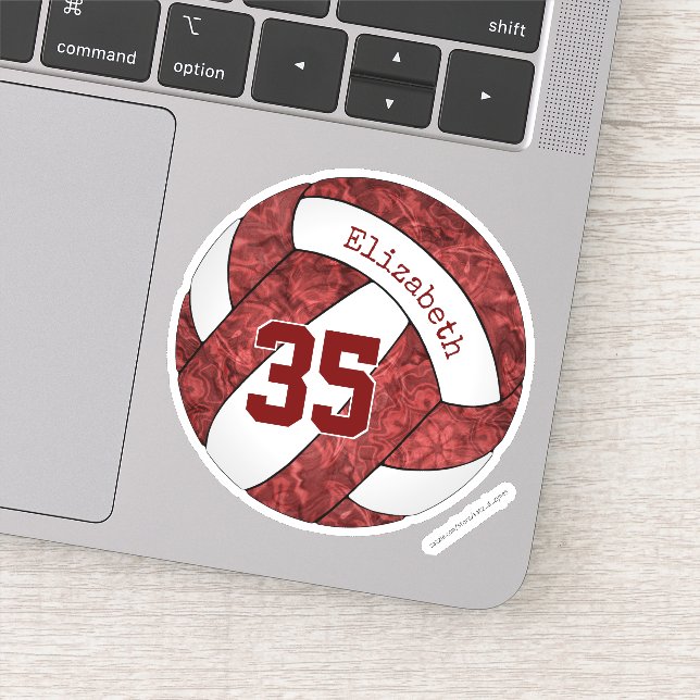 Sticker équipe de volley-ball des filles de maroon couleur (Détail)