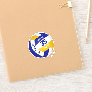 Sticker équipe d'or bleu colore les filles volley-ball