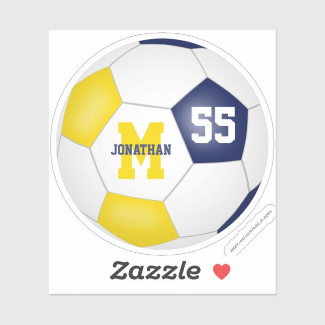 Sticker équipe d'or bleu couleurs filles garçons football (Feuille)
