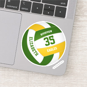 Sticker équipe d'or vert colore les filles volley-ball