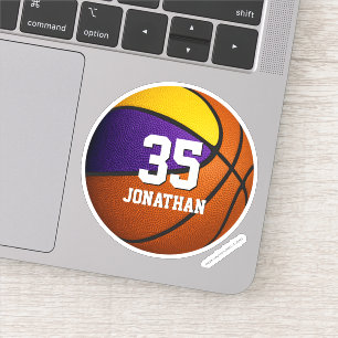 Sticker équipe d'or violet couleurs garçons basketball