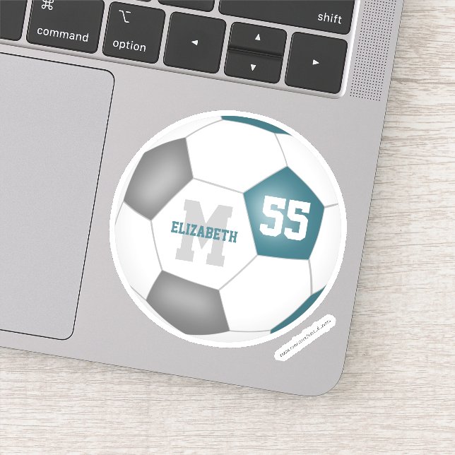 Sticker Équipe gris turquoise couleurs filles garçons socc (Détail)