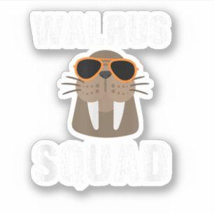 STICKER ÉQUIPE MORSE MIGNON DRÔLE AMATEUR D'ANIMAUX MARINS