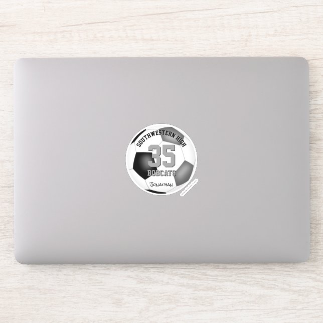 Sticker équipe noire gris couleurs garçons filles soccer (Ordinateur)
