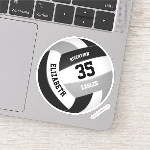 Sticker équipe noire grise couleurs filles volley-ball