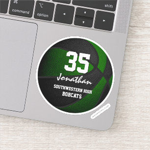 Sticker Équipe noire verte couleurs garçons filles basket-