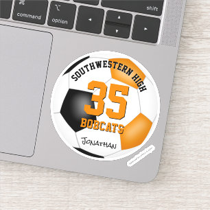 Sticker équipe orange noire couleurs garçons filles soccer