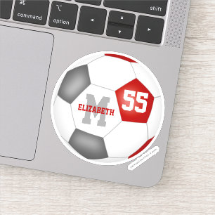 Sticker équipe rouge gris couleurs garçons filles soccer