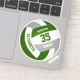 Sticker équipe verte gris couleurs filles garçons volley-b