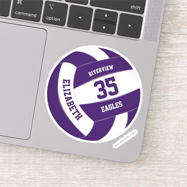 Sticker équipe violette et blanche couleurs filles garçons (Détail)