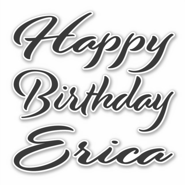 Sticker Erica Nom Prénom Anniversaire de l'autocollant noi (Devant)