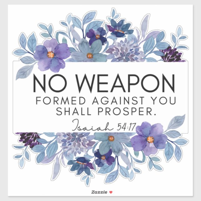 Sticker Esaïe 54:17 Aucune arme Écriture chrétienne Flore (Feuille)