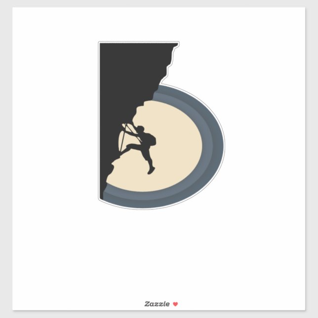 Sticker Escalade homme de montagne à la silhouette de nuit (Feuille)