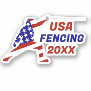 Sticker Escrime Patriotique USA En Garde Sports