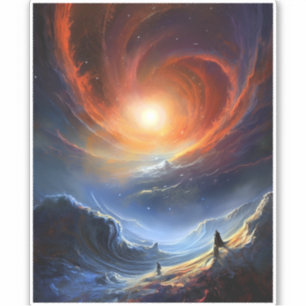 Sticker Espace extra-atmosphérique Sci Wi Art paysage