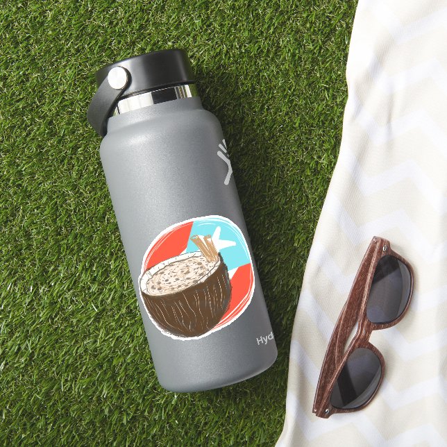 Sticker espagnol à main de noix de coco Puertorico (HydroFlask Insitu)