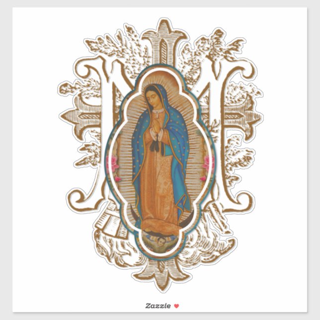 Sticker espagnol de la Vierge religieuse Marie Gua (Feuille)