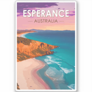 Sticker Esperance Australie Travel Art Vintage