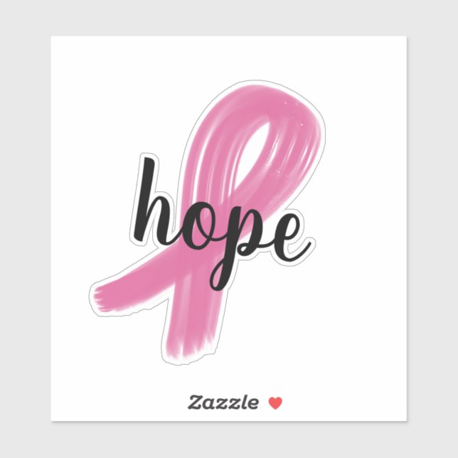 Sticker Espoir Pink Ruban Cancer Sensibilisation Vinyl Cou (Feuille)