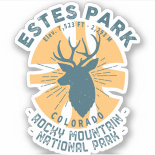 Sticker Estes Park Colorado - Montagnes Vintages rétro
